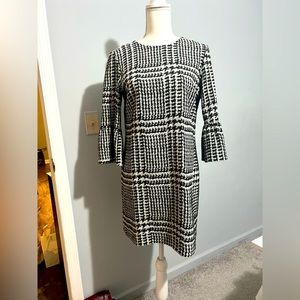 black and white spring/fall cocktail dress